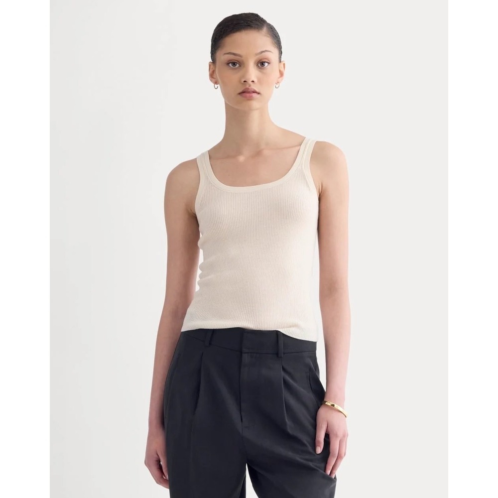 NWT Ivory Everlane Ribbed Merino Wool Cami Size L